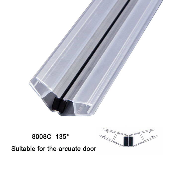 Good resilience Shower Door Magnetic Strip PVC Waterproof Seals For 8mm Glass
