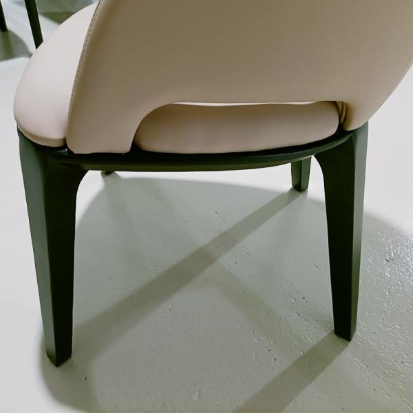 Simple Design Italian Dining Chair , Ash wood White Pu Leather Dining Chairs