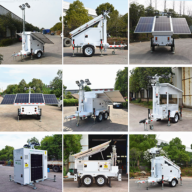 Simple Solar Light Tower Quick Deployment Mast Height 3.5M Quick Deployment Telescopic Solar LED Light Tower