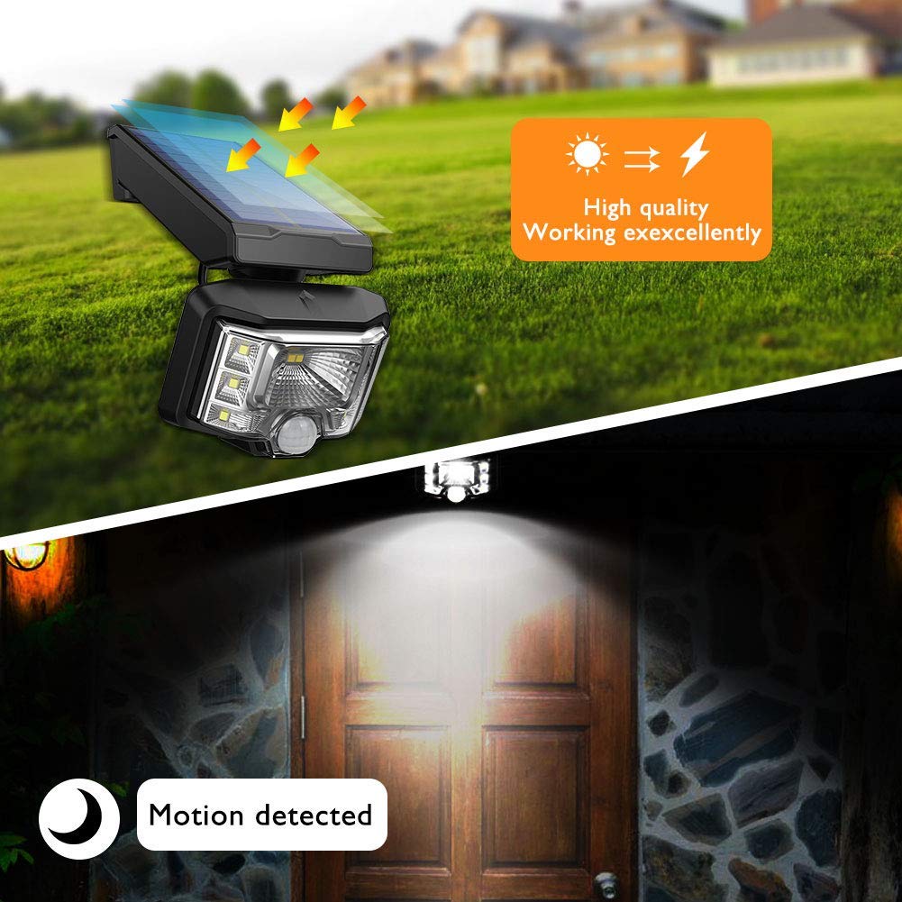 Wireless outdoor solar motion sensor light