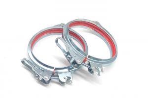 Quality Adjustable Bolt Lock Ring 100mm Duct Hose Clamp For Dust Extraction Flanged for sale