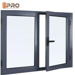 Quality Black Aluminium Double Glazed Window Vertical Bridge casement sliding window casement aluminium window for sale