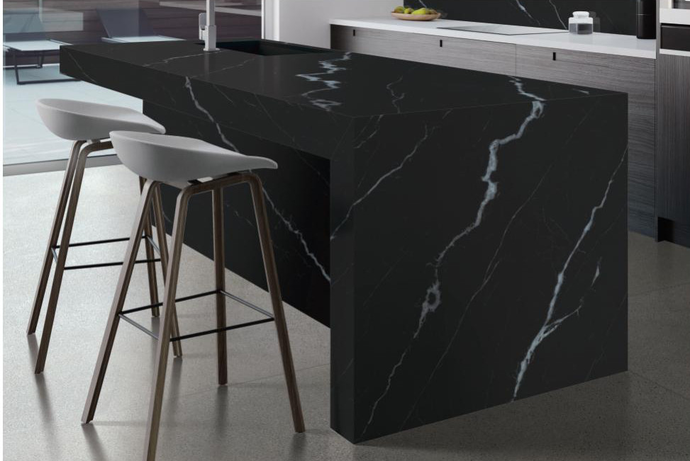 Scratch Resistance AAA Sintered Stone Slabs 800x2600x12mm Matte Phantom Black Large Table Top
