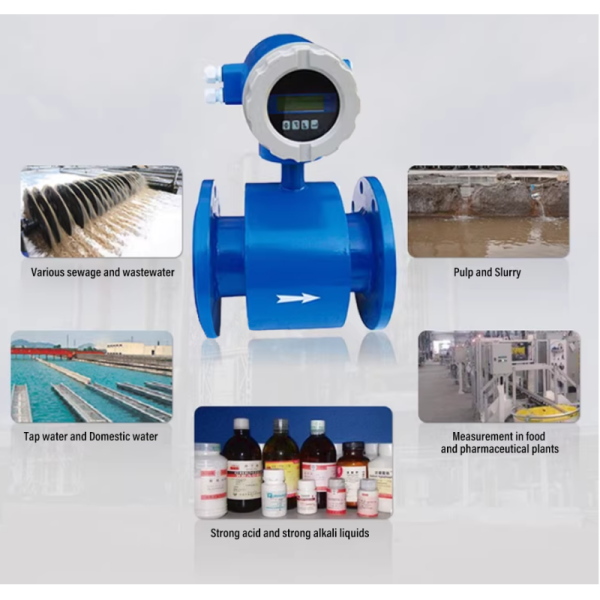 Long Lifespan Corrosion Resistant Magnetic Flow Sensor Electromagnetic Flow Transmitter