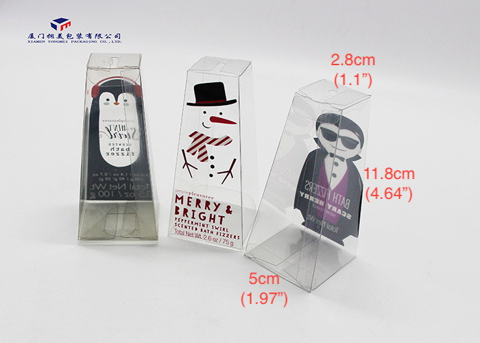 Trapezoid Shape PVC Custom Printed Plastic Boxes Impact Resistance 11.8cm Height
