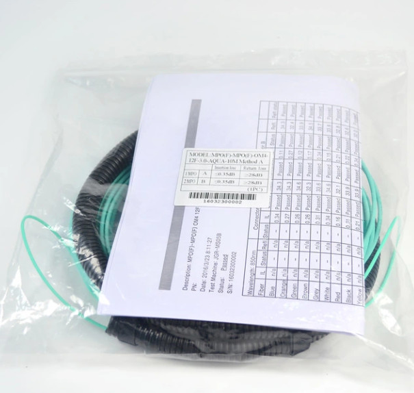 24 cores Optical Fiber Female MPO Patchcord With Pulling Eyes