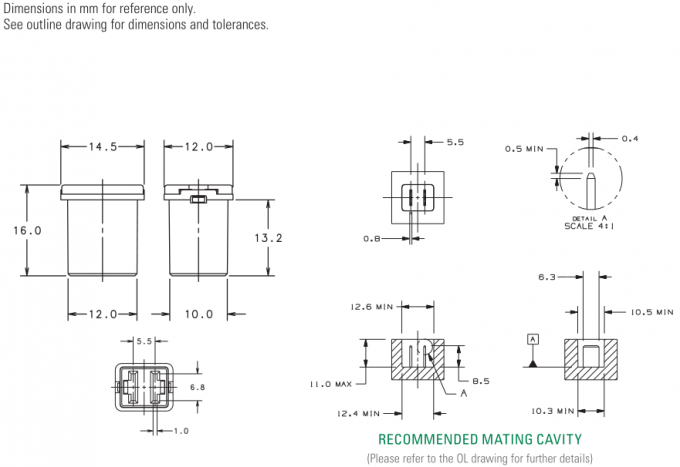 Low Profile JCASE Cartridge Fuse Littelfuse 0895020.Z 0895025.Z 0895030.Z 0895040.Z 0895050.Z 0895060.Z 4