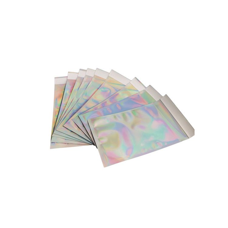 Three side seal small size holographic mylar k packing bag for powder products
