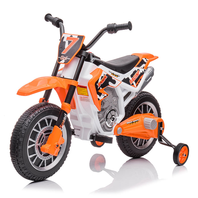 12V Electric Motorcycle Car for Kids with Music and Auxiliary Wheel Plastic Material