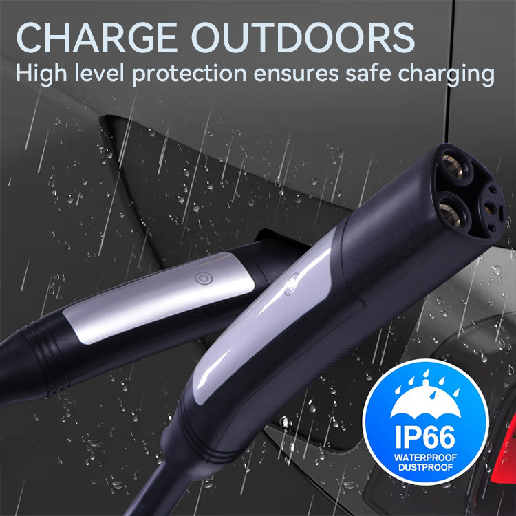 3.7 Kw EV Charger 5m Type 2 Female Charging Plug With LCD Indicator Light