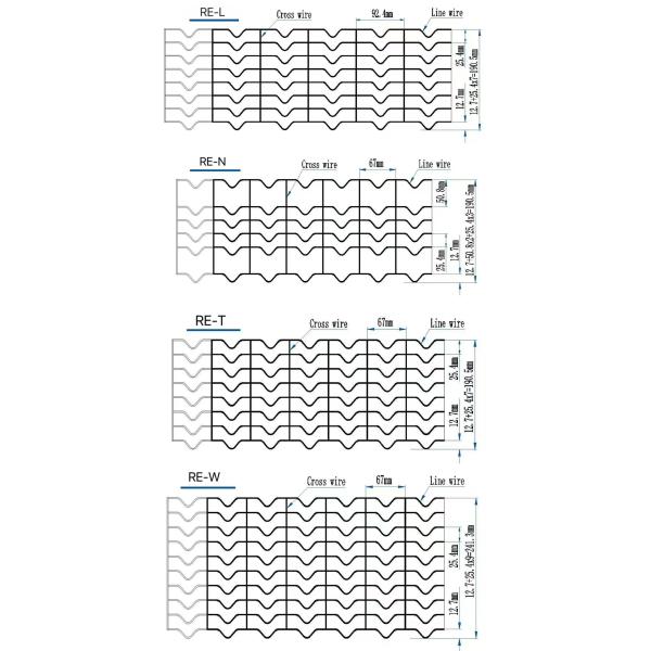 Durable Galvanized Wire Pipeline Reinforced Mesh RE-L Eight Lines