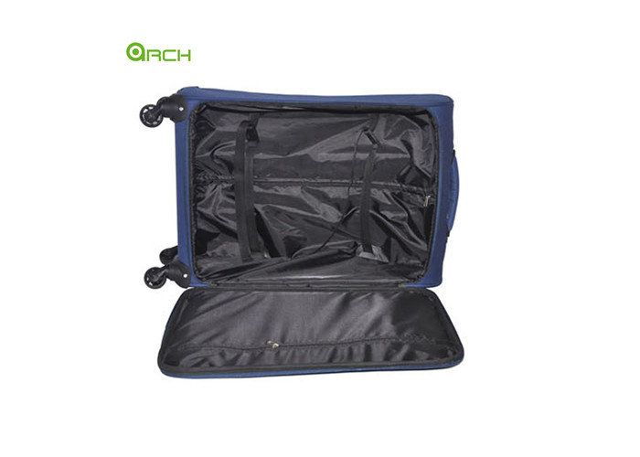 600D Economic Polyester Soft Sided Luggage with One Front Pocket and Spinner Wheels