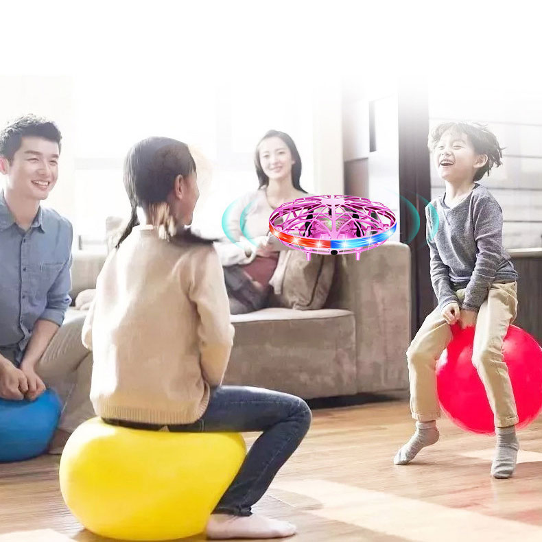PVC Colorful UFO Gesture Intelligent Sensing Aircraft Spinning Gyroscope Children's Magical Flying Ball