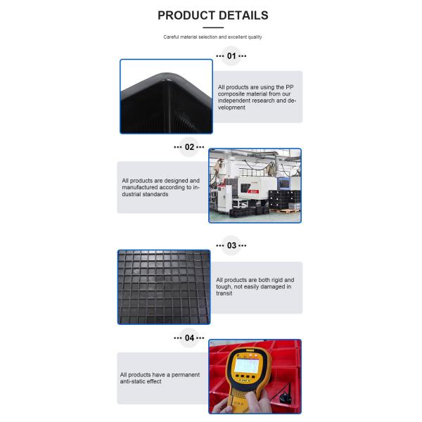 Electronics ESD Electronic Components Stackable Anti Static Storage Box For PBC