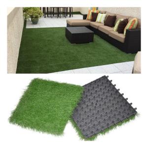 Quality 18mm 50mm Artificial Putting Green 30x30 Interlocking Grass Deck Tiles for sale