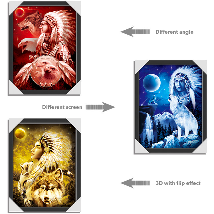 Waterproof Three Way Flip Tiger 3D Lenticular Images Eco - Friendly