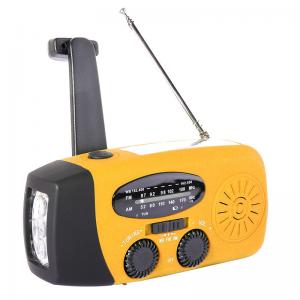 China FM Emergency Portable Radio Hand Crank 1000mAH Self Powered With LED Flashlight on sale