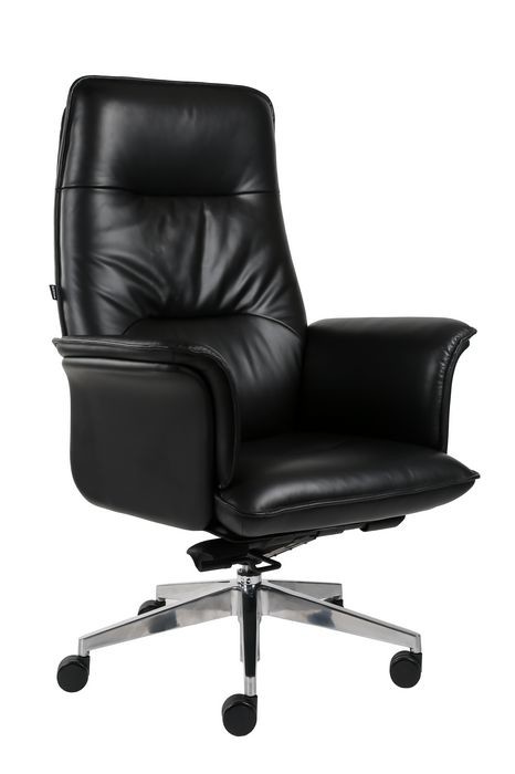Moded Foam Genuine Leather Desk Chair , 360d Leather Rolling Chair DIOUS