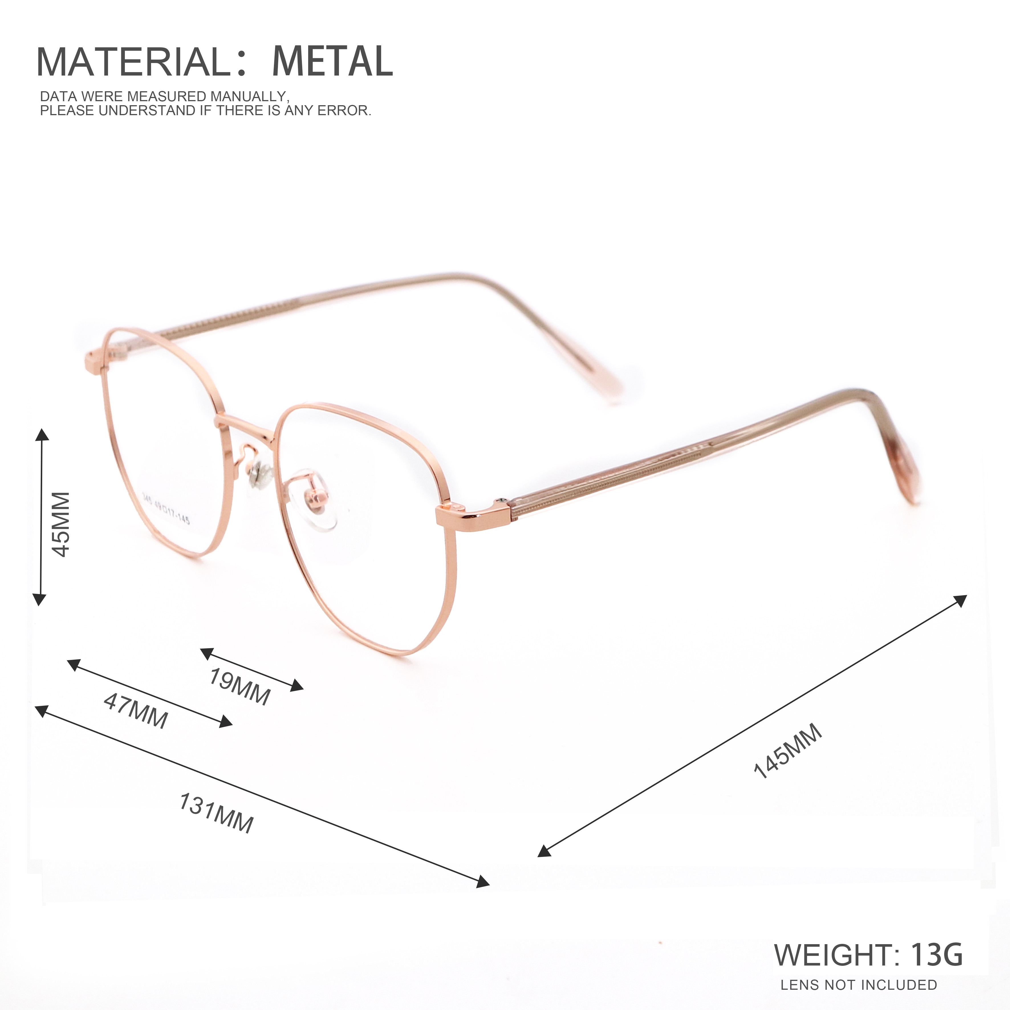 Ultralight Sophisticated Vintage Custom Metal Eyeglass Frames Acetate Optical
