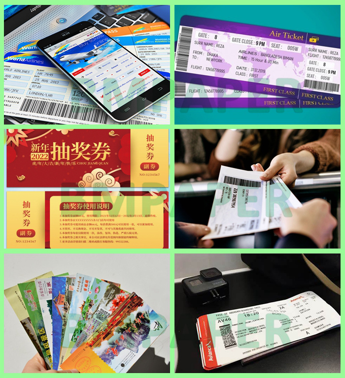 210gsm 220gsm Thermal  Cardboard Paper For Plane Ticket Two Side Coated