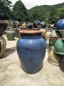 China 51cmx78cm Rustic Garden Plant Pots , Blue Large Rustic Garden Pots on sale
