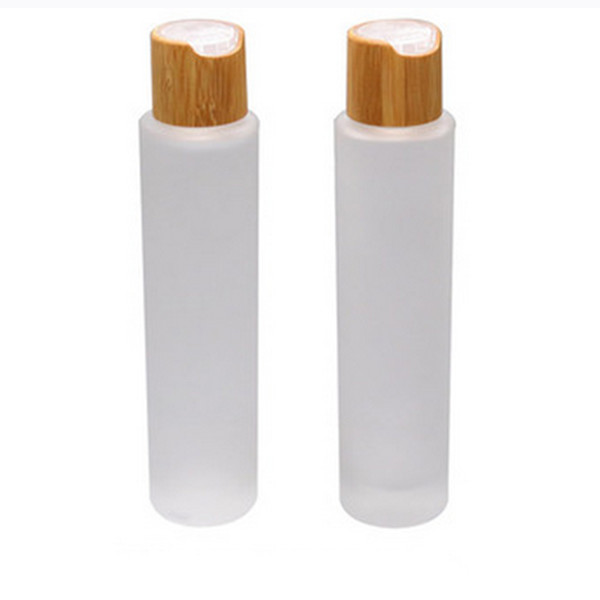 Bamboo Glass Frosted Mist Spray Bottles & Jars for Facial Serum Lotion 5g~250g