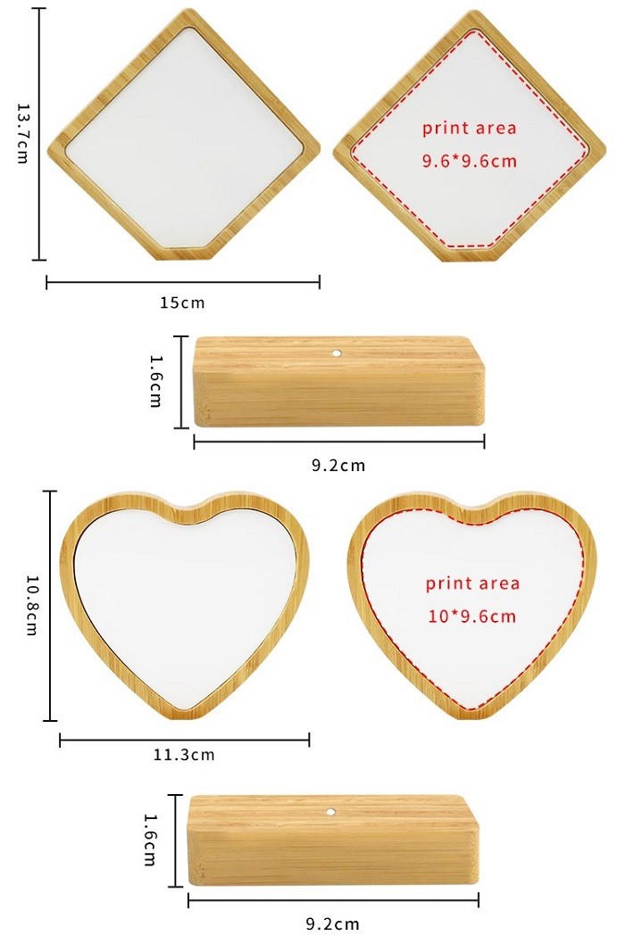 Modern magnetic Bamboo Wooden Photo Frame For Sublimation Printing DIY Commemorative Photo Frame Couple Gift Family Memory Ornament