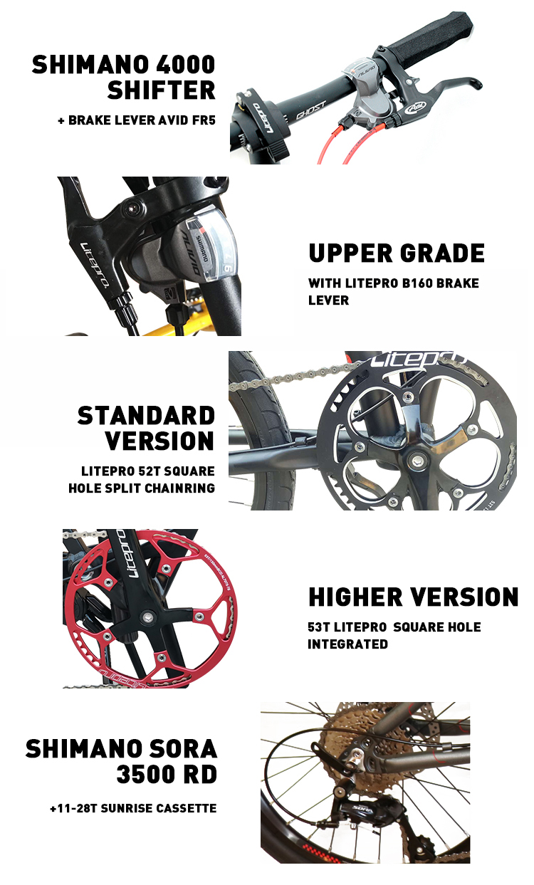 20 inch Aluminum Alloy Road Racing Folding Road Bike for US Market Ultra Light Weight