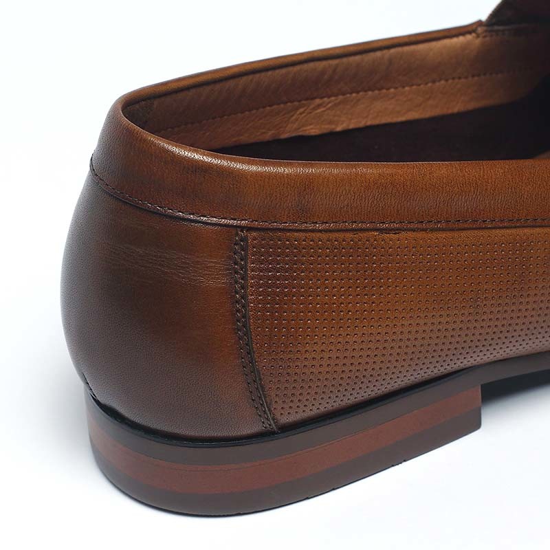Brown Anti Odor Breathable Mens Leather Moccasins