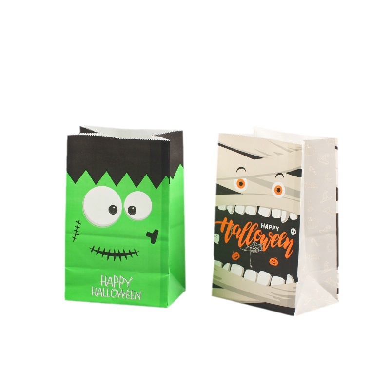 Custom Color Accepted Goodie Halloween Kraft Paper Candy Bags For Kids Luxury Packaging