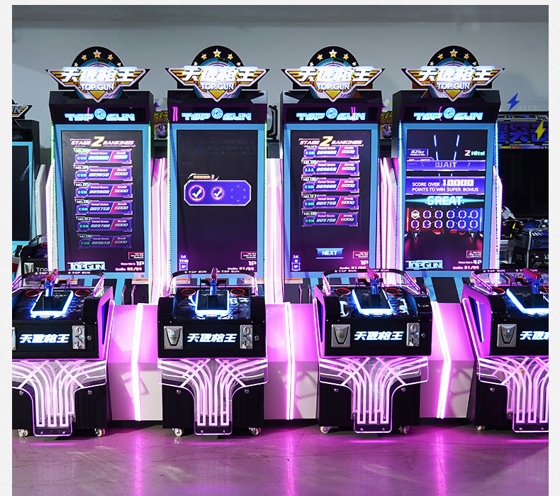 Arcade Coin Operated Gun Shooting Machine Top Gun 50'' LCD Simulating Game Play