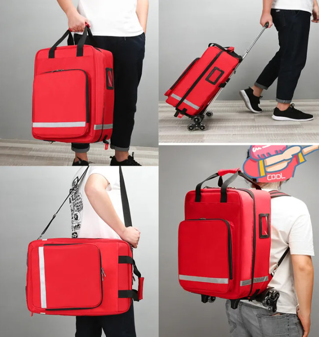 Multifunctional Medical First Aid Bag 1800D Waterproof Medical Trolley Bag