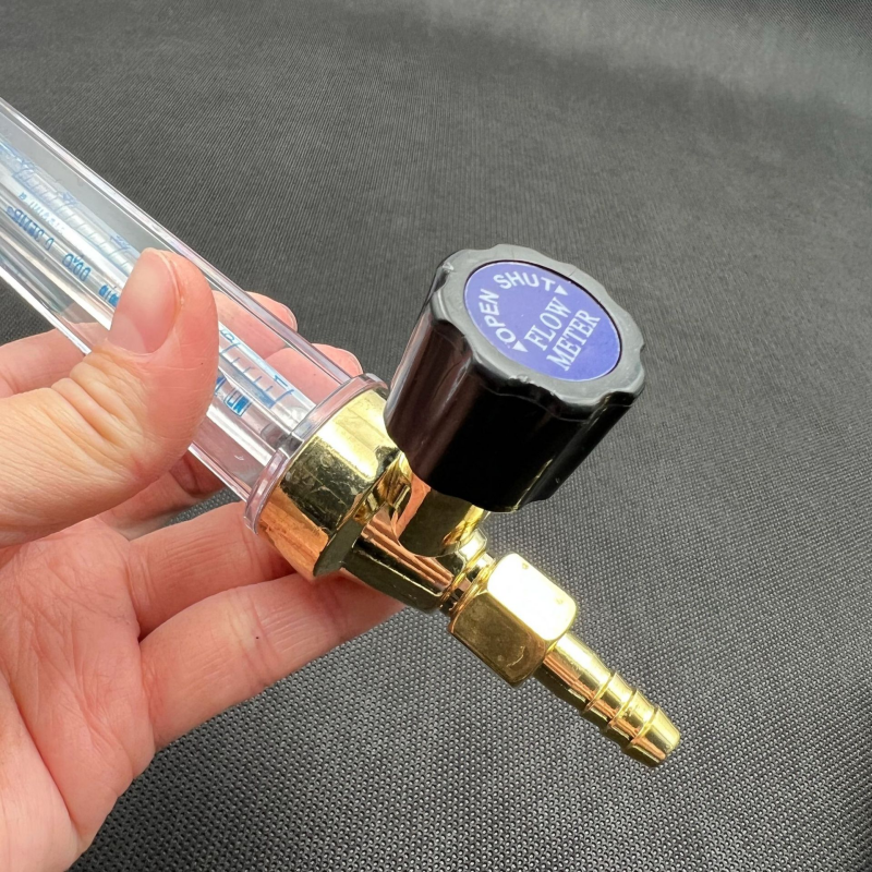 Carbon Dioxide Heating Meter Argon Pressure Reducer Flow Meter Assembly Meter Tube Flow Meter Barrel CO2 Flow Meter ，8mm Hose Connector, Adjustable