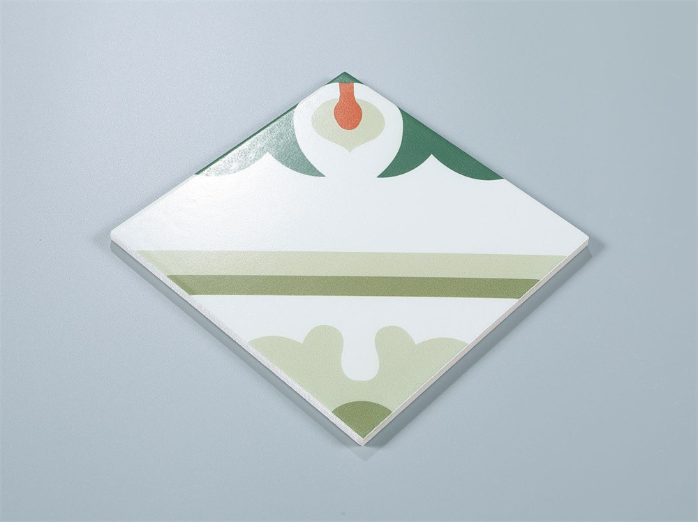 Green And Red 20x20cm Interior Floor Tiles And Non-Slip Ceramic Rustic Tile For Dining Room
