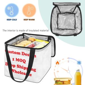 Thermal Cooler Insulated Bag, Shopping Cooler Bag Fabrics Print On Demand Custom