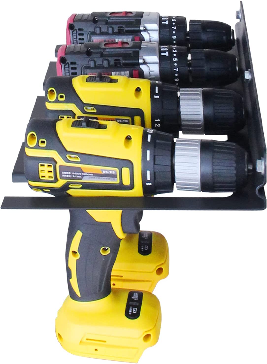 Wall Mount Drill Holder for White Power Tools Customized Instruction for Quick Access