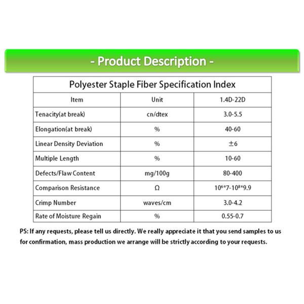 Black Recycled Polyester Staple Fiber , Polyester Yarn Raw Material 1.5D-20D