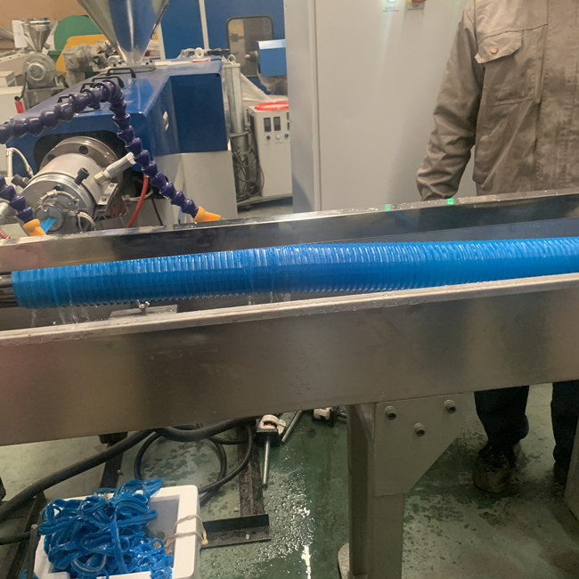 PVC Granules Siemens Motor Spiral Hose Machine PE Pipe Extrusion Line