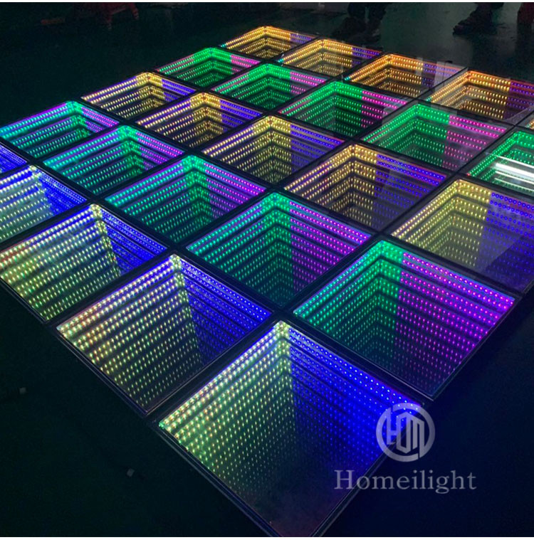3D Abyss Design RGB Tube Chip Color LED Dance Floor Tiles For Indoor / Outdoor Events