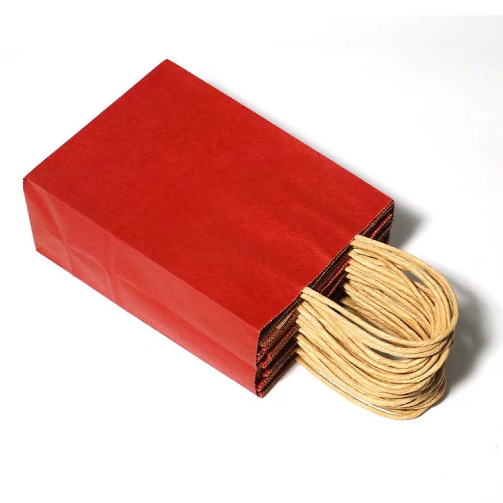 Reinforced Handle 32x11x25cm Brown Kraft Paper Bags 100% Recyclable