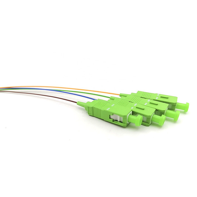 4 Core SC APC 0.9MM LSZH Singlemode G652D Ribbon Fiber Optical Pigtails