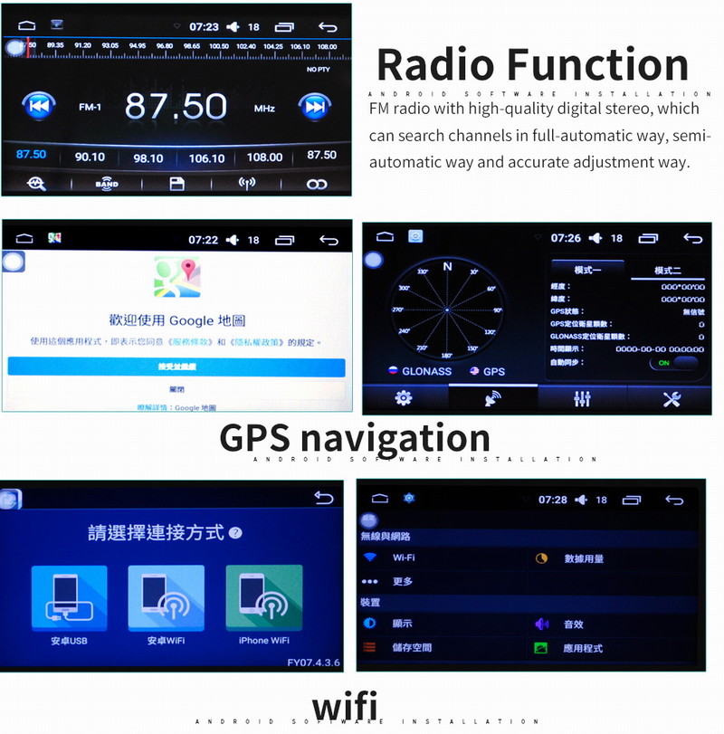 Ouchuangbo 6.2 inch navigation android 5.1 for DVD multi-point touch gps mirror link Analog TV