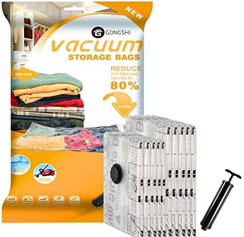 12 PACK VACUUM STORAGE BAGS (3 X JUMBO, 3 X LARGE, 3 X MEDIUM, 3 X SMALL), SPACE SAVER SEALER COMPRESSION BAGS WITH
