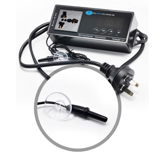 Digital Reptile Thermostat with US Plug Universal Socket ON/OFF Regulator Temperature Controller AC-112 110V16A 16-40C