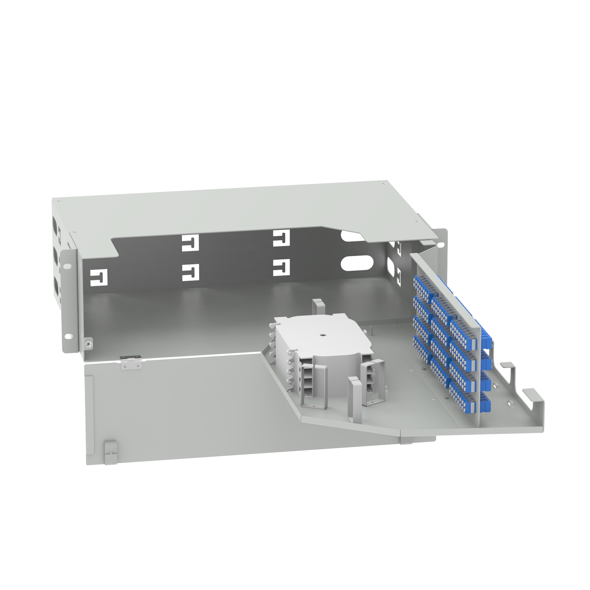 Sub Optic Distribution Frame for 96 Cores Fiber Optic Equipment Gray/Black LC UPC Type