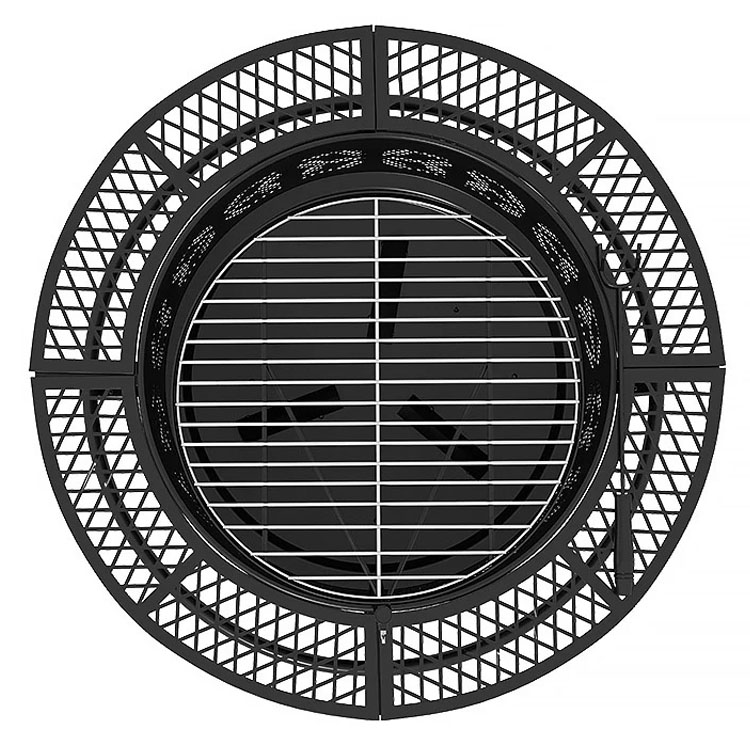 Outdoor Warming Portable Round Steel Wood Burning Firepit Charcoal BBQ Grill Fire Pit Burner Kit