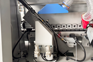 Full Automatic Edge Banding Machine with PLC Microcomputer Control 16m/min Feed Speed for 10-60mm Panel Thickness