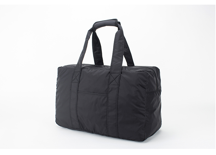 Black Portable Foldable Travel Bag Large Volume Thermal Transfer Printing