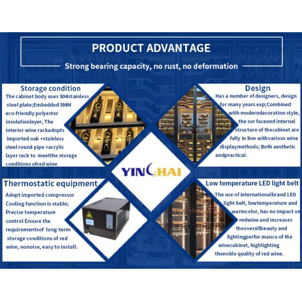 Interior view of wine cabinet showing LED lighting