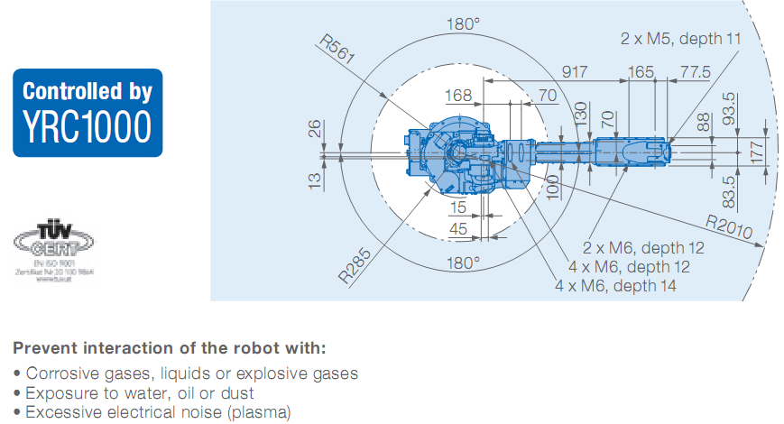 6 axis robot arm Yaskawa GP25-12 pick and place machine 12kg Payload 2010mm Arm industrial robot